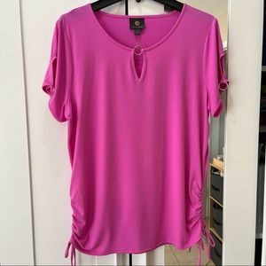 JM Collection Pink Tie Top Size Large